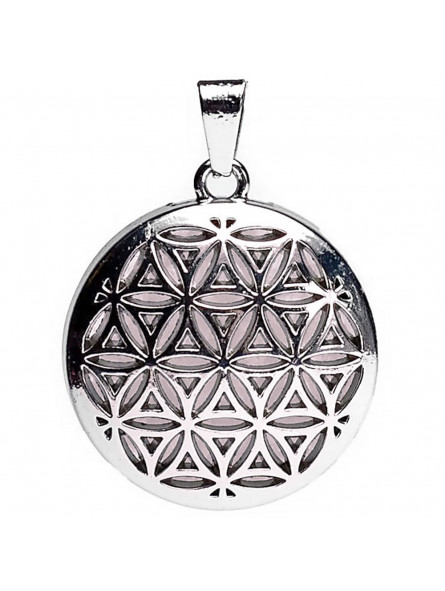 Pendentif Fleur de vie Avec Quartz Rose