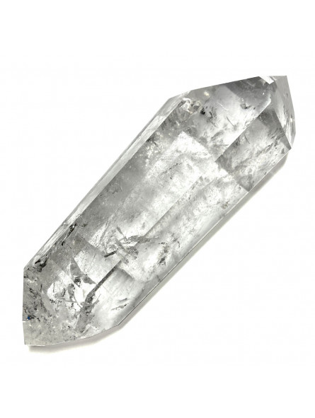 Pointe en Cristal de Roche Polie Biterminée - 248 Grammes