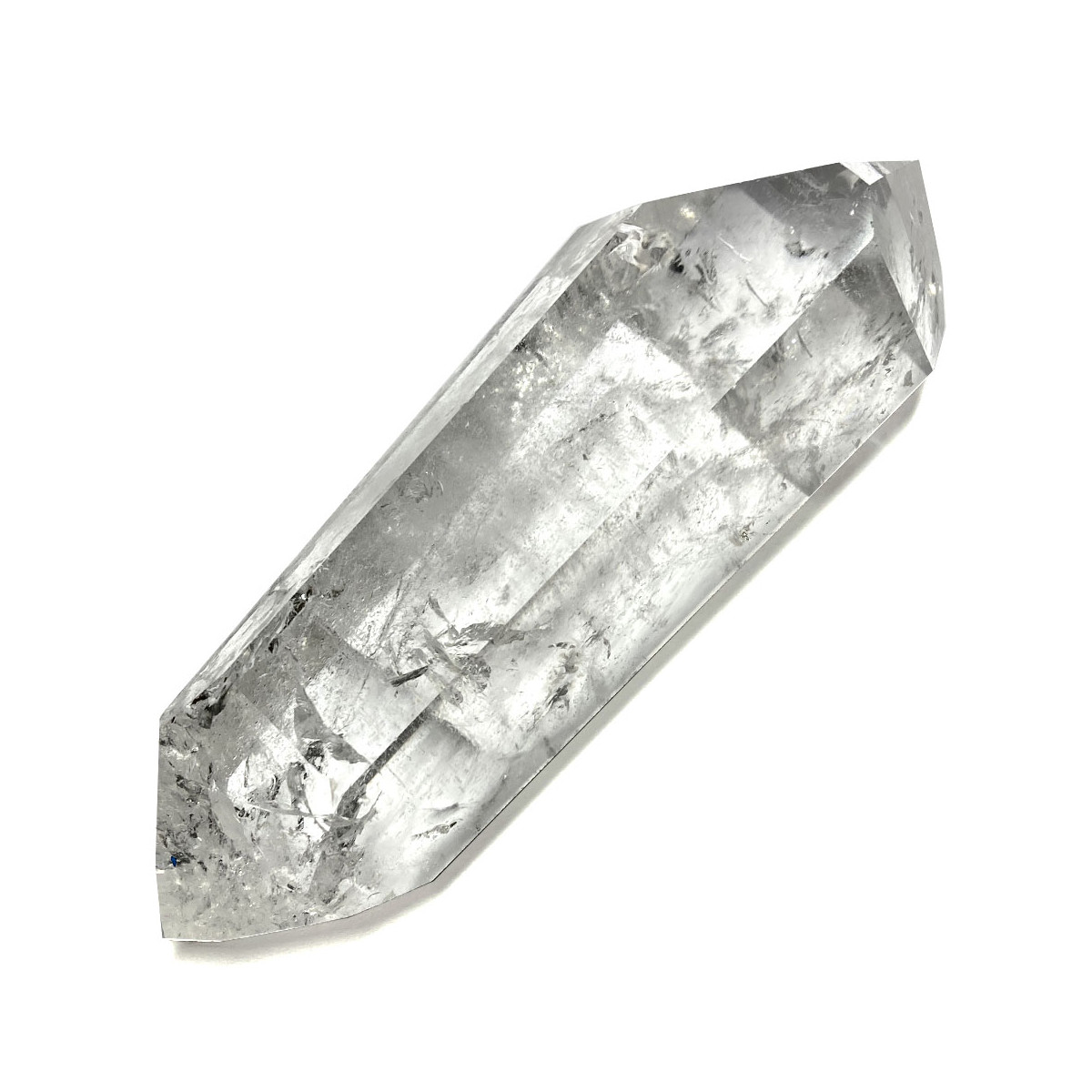 Pointe en Cristal de Roche Polie Biterminée - 248 Grammes