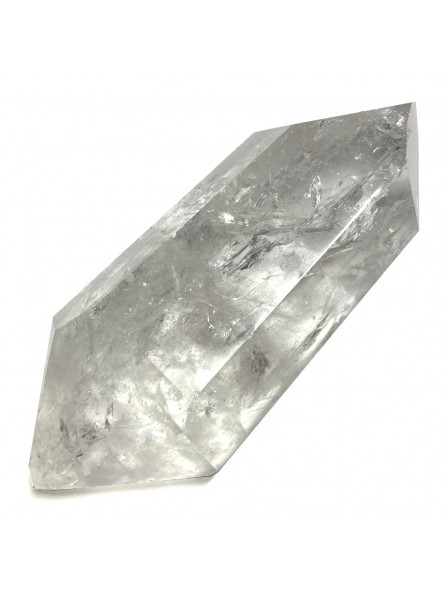 Pointe en Cristal de Roche Polie Biterminée - 395 Grammes