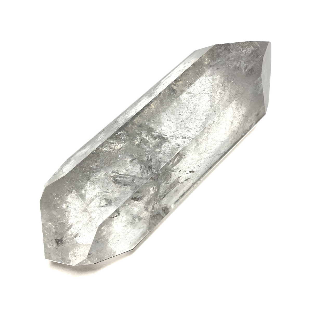 Pointe en Cristal de Roche Polie Biterminée - 150 Grammes