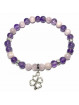 Bracelet Boules en Kunzite, Améthyste & Trèfle