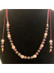 Collier micro macramé en Quartz Hématoïde & Grenat