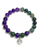 Bracelet Boules en Améthyste, Agate Mousse & Arbre de vie