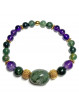 Bracelet Boules Création en Améthyste, Agate Mousse & doré