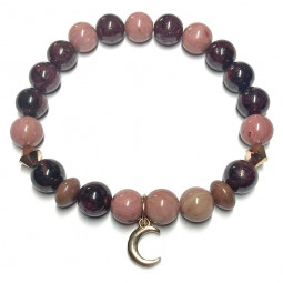 Bracelet Boules Création en Rhodonite & Grenat