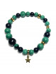 Bracelet Boules création en Malachite, Shungite & Etoile dorée