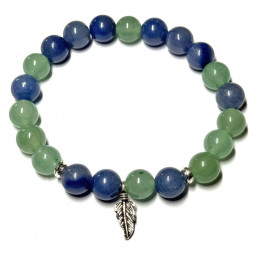 Bracelet Boules en Aventurine bleue & en Aventurine Verte