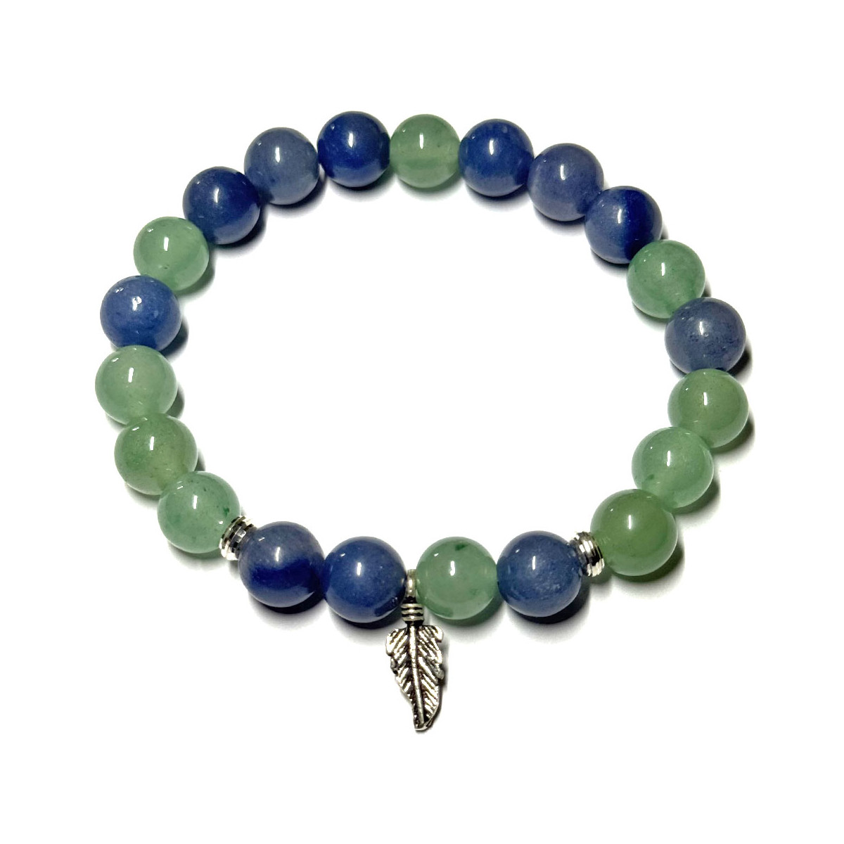 Bracelet Boules en Aventurine bleue & en Aventurine Verte