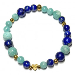 Bracelet Boules Création en Lapis Lazuli & en Amazonite
