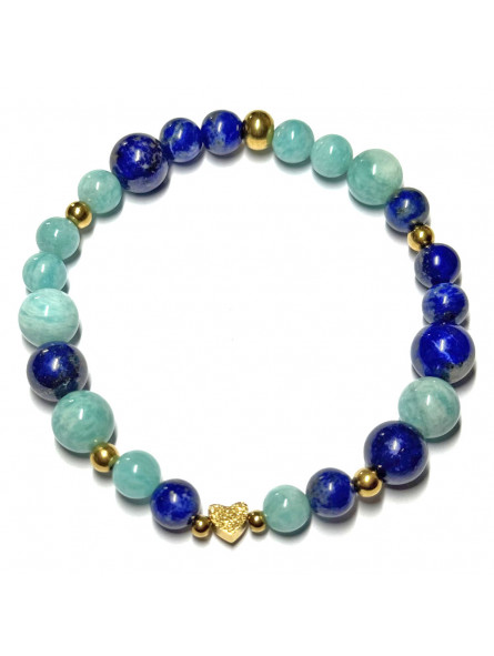 Bracelet Boules Création en Lapis Lazuli & en Amazonite
