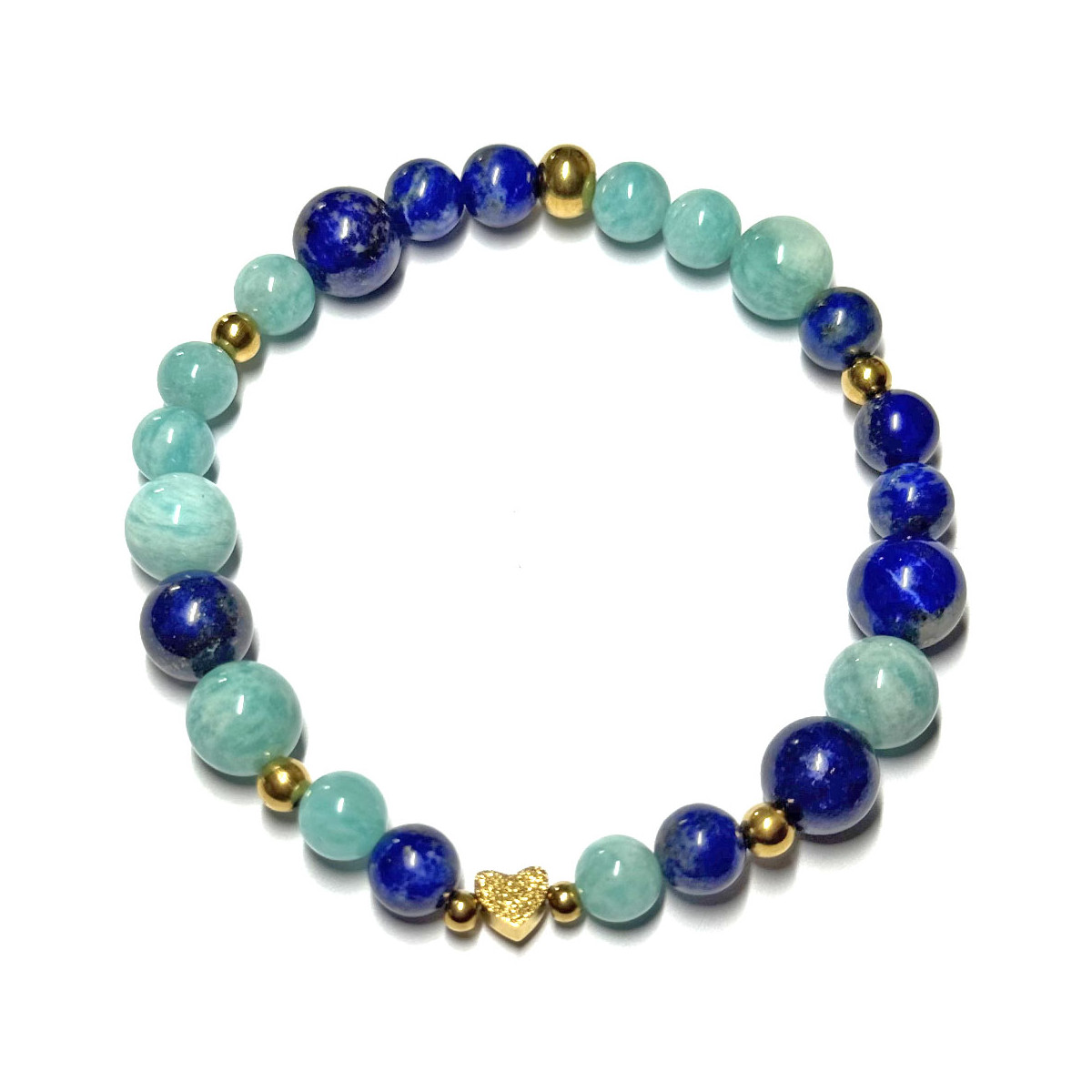 Bracelet Boules Création en Lapis Lazuli & en Amazonite