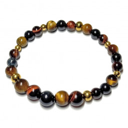 Bracelet 3 Œil, Oeil de Tigre, Oeil de Taureau & Œil de Faucon