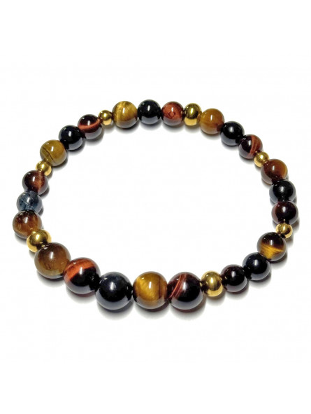 Bracelet 3 Œil, Oeil de Tigre, Oeil de Taureau & Œil de Faucon