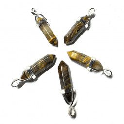 Pendentif Pointe en Oeil de Tigre