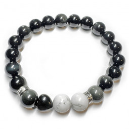 Bracelet pour Couple en Œil Céleste & Howlite