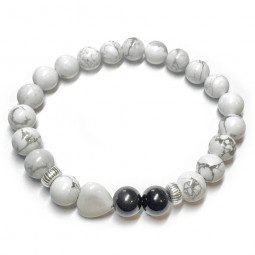 Bracelet pour Couple en Œil Céleste & Howlite