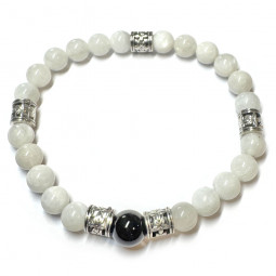 Bracelet Boules Pierre de Lune & Onyx