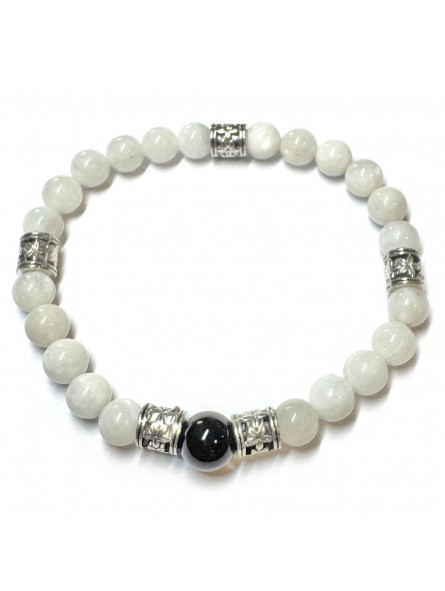 Bracelet Boules Pierre de Lune & Onyx