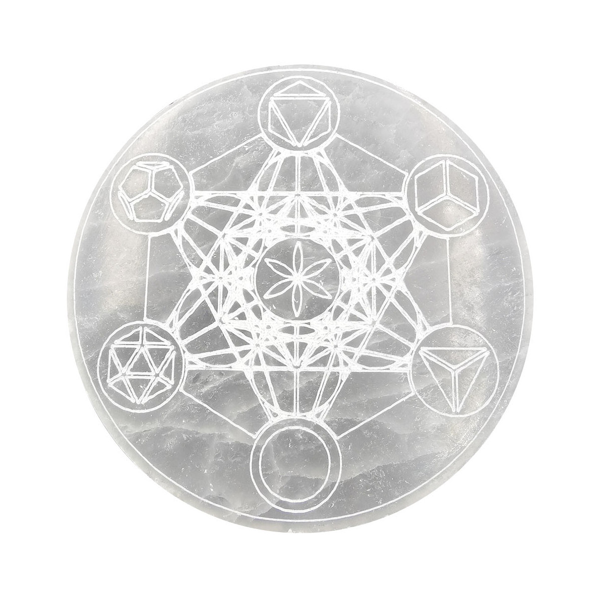 Palet en Sélénite de 10 cm avec Metatron