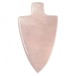 Pendentif Percé en Quartz Rose - Pointe de Flèche
