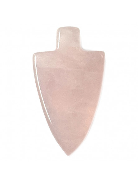 Pendentif Percé en Quartz Rose - Pointe de Flèche