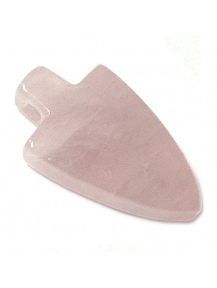 Pendentif Percé en Quartz Rose - Pointe de Flèche