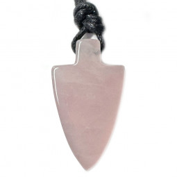 Pendentif Percé en Quartz Rose - Pointe de Flèche