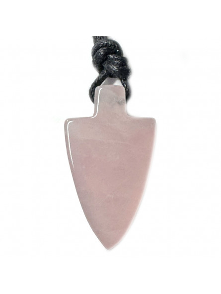 Pendentif Percé en Quartz Rose - Pointe de Flèche