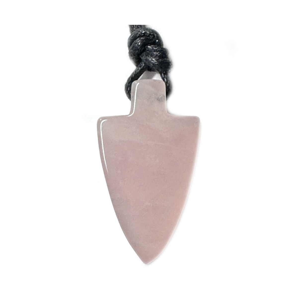 Pendentif Percé en Quartz Rose - Pointe de Flèche