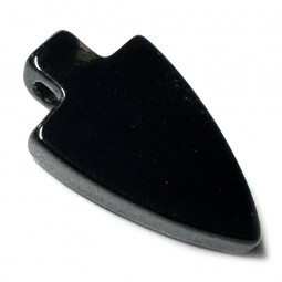 Pendentif Percé en Obsidienne Noire - Pointe de Flèche