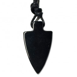 Pendentif Percé en Obsidienne Noire - Pointe de Flèche