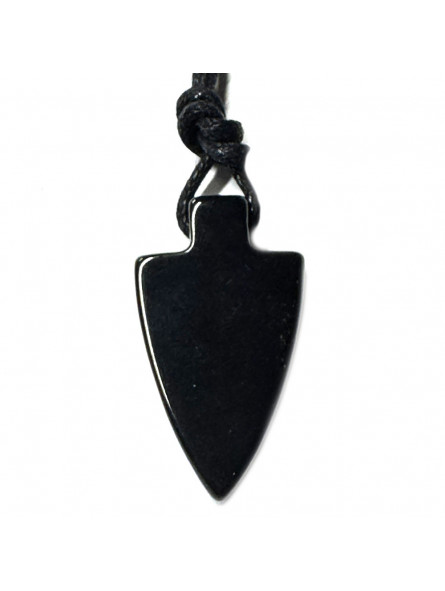 Pendentif Percé en Obsidienne Noire - Pointe de Flèche
