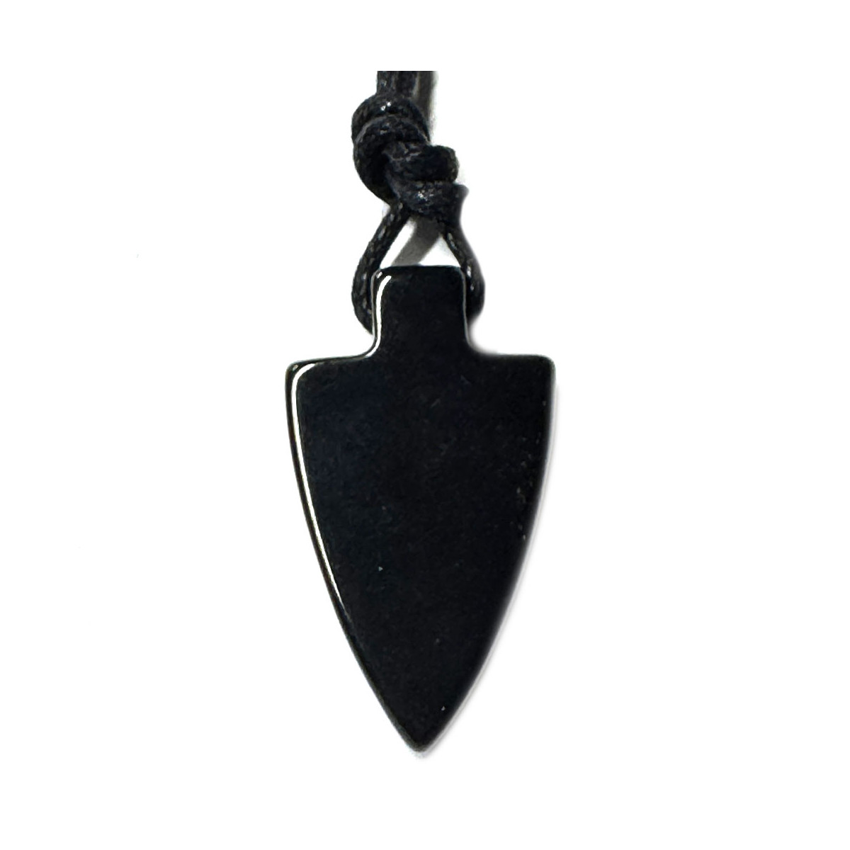 Pendentif Percé en Obsidienne Noire - Pointe de Flèche