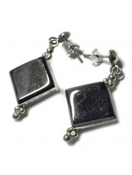 Boucles d'Oreilles en Shungite & Argent