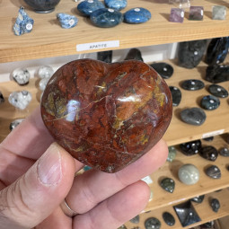 Coeur en Jaspe Rouge - 130 Grammes