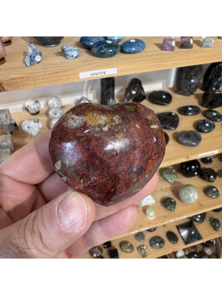 Coeur en Jaspe Rouge - 130 Grammes