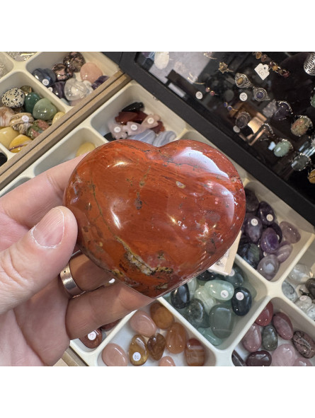 Coeur en Jaspe Rouge - 270 Grammes