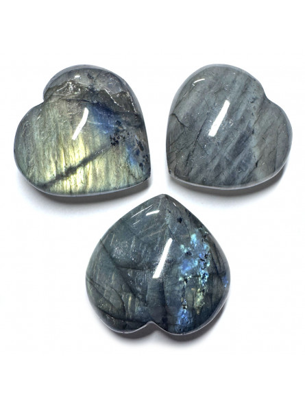Coeur en Labradorite 35mm