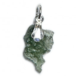 Pendentif Argent et Moldavite Brute