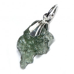 Pendentif Argent et Moldavite Brute