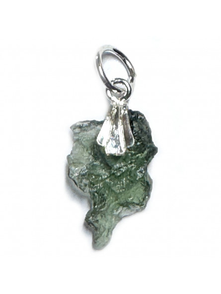 Pendentif Argent et Moldavite Brute