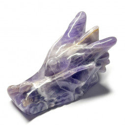 Tête de Dragon en Améthyste Rubanée