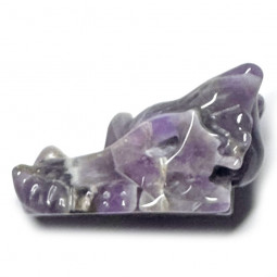 Tête de Dragon en Améthyste Rubanée