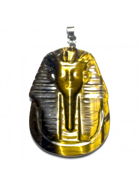 Pendentif en Oeil de Tigre - Masque de Pharaon