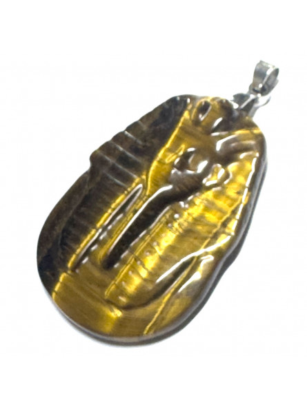 Pendentif en Oeil de Tigre - Masque de Pharaon
