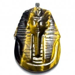Pendentif en Oeil de Tigre - Masque de Pharaon