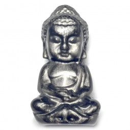 Statuette Bouddha en Obsidienne Argentée - 5 cm