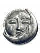 Soleil et Lune en Obsidienne Argentée - 4 cm