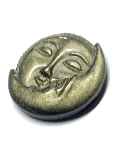 Soleil et Lune en Obsidienne Dorée - 4 cm